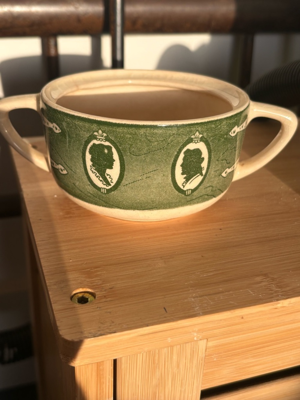 Vintage Royal China Colonial Homestead Green Sugar Bowl